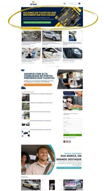 Portal Ei Táxi - Banner Superior Pg Categoria Desk